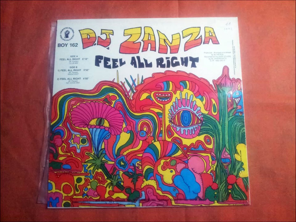 D.J. ZANZA.(FEEL ALL RIGHT.(NO VOICE MIX.)(12''.)(1992.)