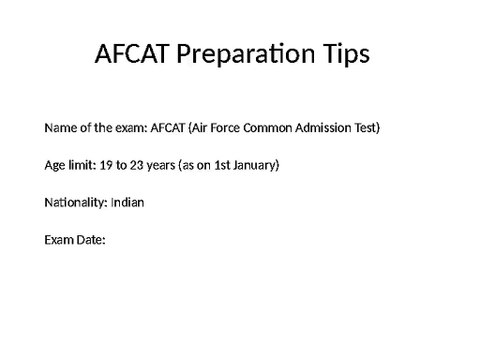 AFCAT Preparation tips, AFCAT Exam Syllabus, AFCAT Exam Pattern