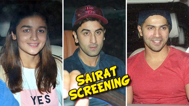 Ranbir Kapoor, Alia Bhatt, Varun Dhawan Attend Sairat Screening
