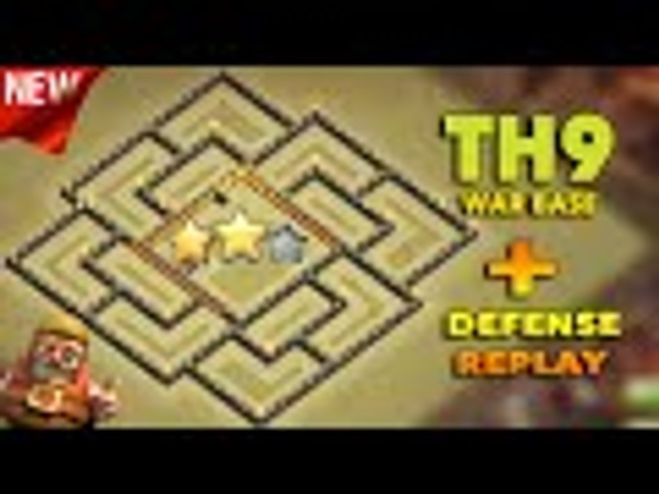 Clash Of Clans | New Town Hall 9/th9 War Base 2016 - Defense Replay.