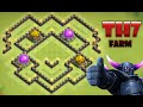 Clash Of Clans - NEW UPDATE - TH7 Farming Base - TH7 Trophy Base | HYBRID BASE DEFENSE