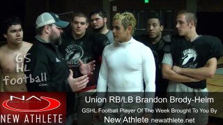 Union RB/LB Brandon Brody-Heim - Week 10 GSHL Football New Athlete Player Of The Week