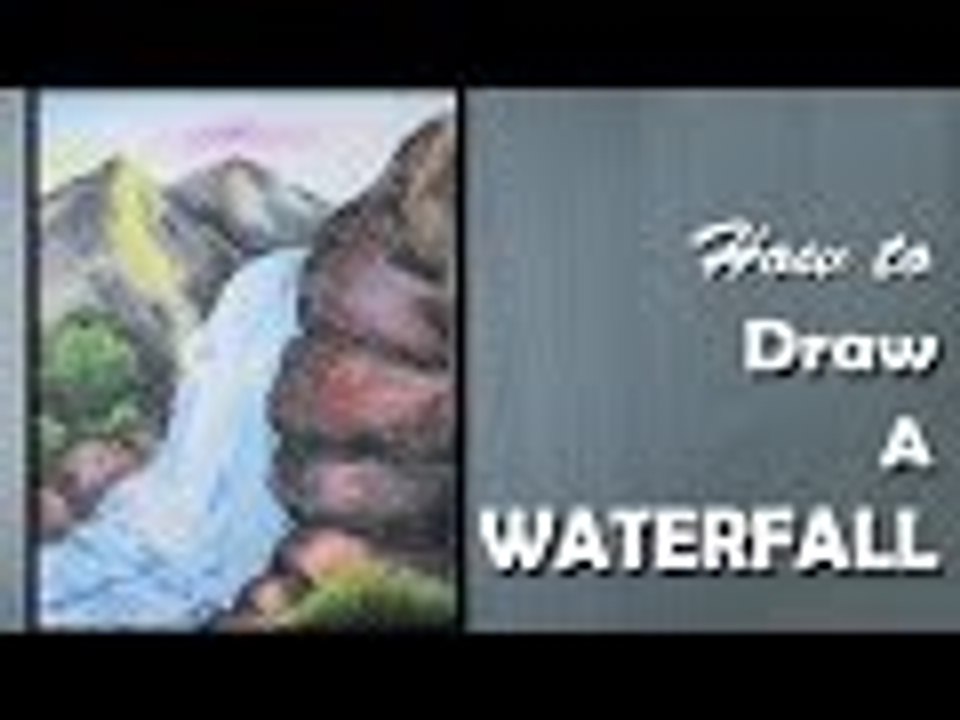 How to Draw a Waterfall with Oil Pastels [LONG VERSION]