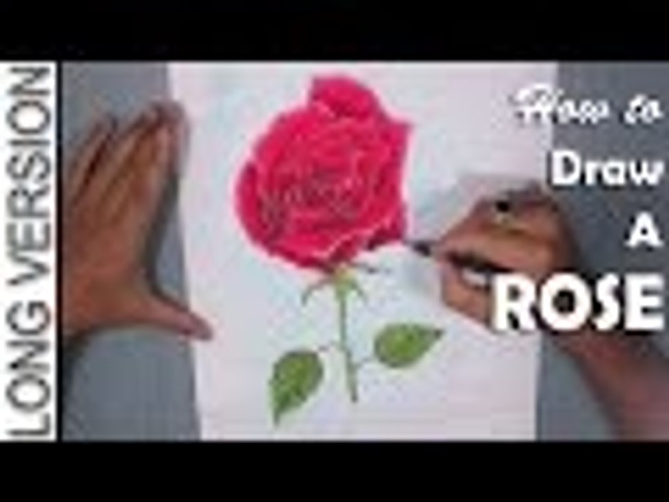 Rose Drawing | How to Draw a Red Rose with Oil Pastel