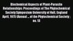 Read Biochemical Aspects of Plant-Parasite Relationships: Proceedings of The Phytochemical