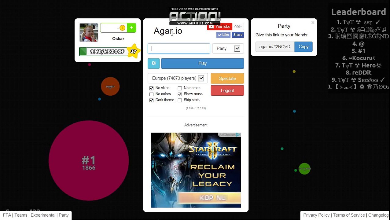 "Bill Conton" agar.io: part 1