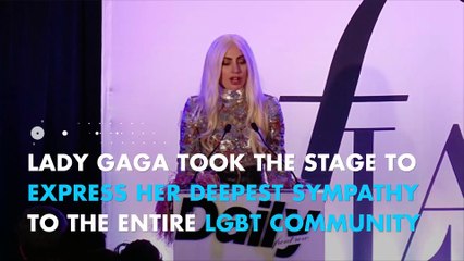 Lady Gaga at LA's City Hall: "Orlando, we are united with you to remember"