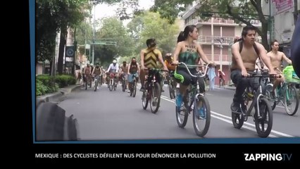 Des cyclistes défilent complètement nus au Mexique pour dénoncer la pollution (Vidéo)