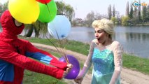 Spiderman & Batman & Frozen Elsa. Superheroes in real life. Princess balloon extreme fly. Episode 5