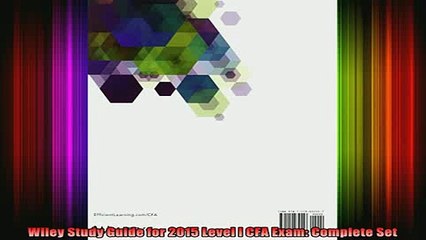 READ book  Wiley Study Guide for 2015 Level I CFA Exam Complete Set Full Free