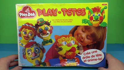 Play-Doh Play-Tetes Heads Playset, Play doh Cat and old Man