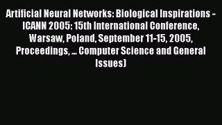 [PDF] Artificial Neural Networks: Biological Inspirations - ICANN 2005: 15th International