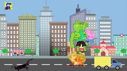 Peppa Pig Hulk #Doctor injection #police #Spiderman Rescue #Finger Peppa pig family nursery rhyme