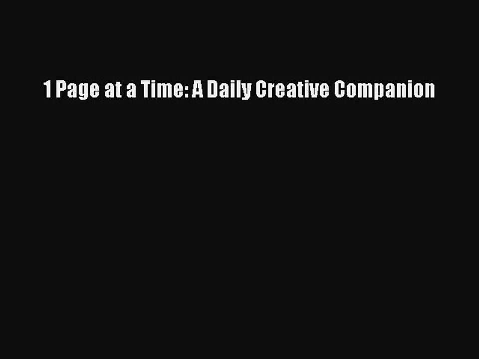 Read Books 1 Page at a Time: A Daily Creative Companion ebook textbooks