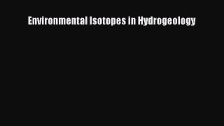 [Download] Environmental Isotopes in Hydrogeology E-Book Download