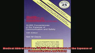 READ book  Medical Abbreviations 30000 Conveniences at the Expense of Communication and Safety  FREE BOOOK ONLINE