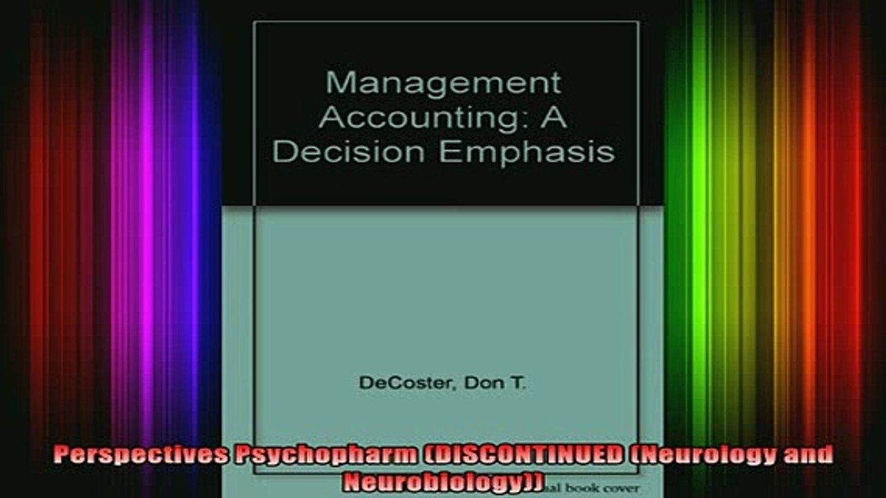 READ book  Perspectives Psychopharm DISCONTINUED Neurology and Neurobiology Full Free