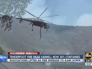Tenderfoot Fire near Yarnell now 30% contained