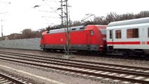 BR 155 mit Lätzchen, CFL-Dosto, BR 285, BoxXpress und andere Züge in Erfurt Hbf am 17. Januar 2014