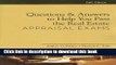 Download Questions and Answers to Help You Pass the Real Estate Appraisal Exam (Questions