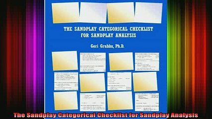 READ book  The Sandplay Categorical Checklist for Sandplay Analysis Full Free