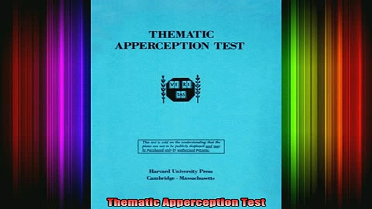 READ book  Thematic Apperception Test Full EBook