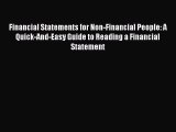 [PDF] Financial Statements for Non-Financial People: A Quick-And-Easy Guide to Reading a Financial