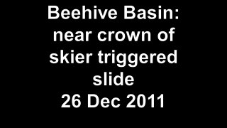 Beehive Basin Test Near Skier Triggered Avalanche - 26 Dec 2011