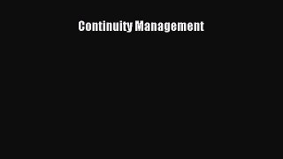 Read Continuity Management Free Books