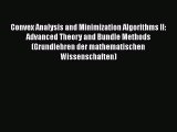 Read Convex Analysis and Minimization Algorithms II: Advanced Theory and Bundle Methods (Grundlehren