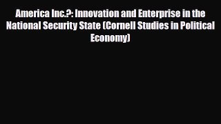 Read America Inc.?: Innovation and Enterprise in the National Security State (Cornell Studies