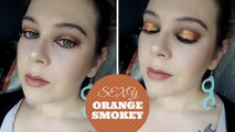 SEXY Sparkly Orange Smokey   Glowy Skin Makeup