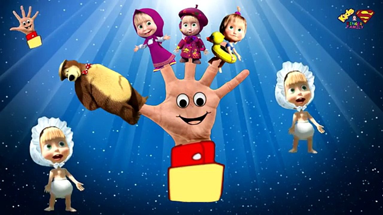 Masha and The Bear Spiderman Finger Family Song - Masha and The Bear Cartoon Nursery Rhyme