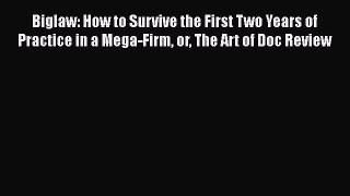 Read Book Biglaw: How to Survive the First Two Years of Practice in a Mega-Firm or The Art