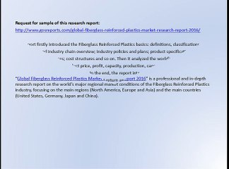 Global Fiberglass Reinforced Plastics Market Research Report 2016