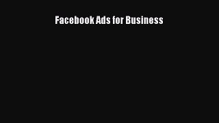 Download Facebook Ads for Business Ebook Free