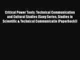 [PDF] Critical Power Tools: Technical Communication and Cultural Studies (Suny Series Studies