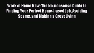 Read Work at Home Now: The No-nonsense Guide to Finding Your Perfect Home-based Job Avoiding