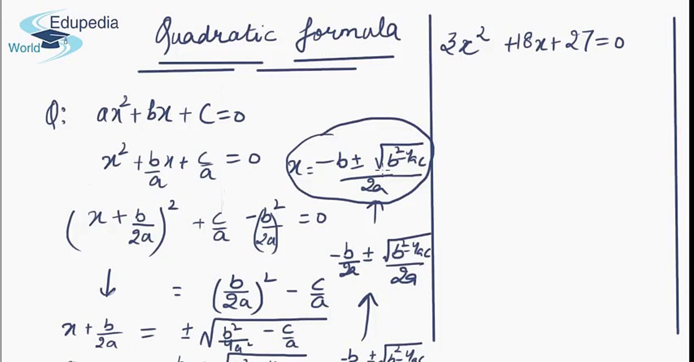 Quadratic Formula and Usage