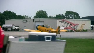 Harverds taxi in and B-25, Lancaster, B-29 and B-17 taxi out