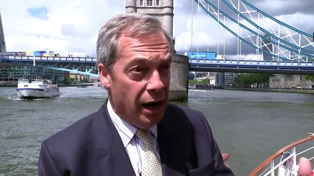 Farage EU Leave flotilla floats up Thames
