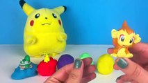 Pokemon Play Doh Surprise Eggs Pikachu Grimer Grotle Torterra Chimchar Drapion Surprise Eg