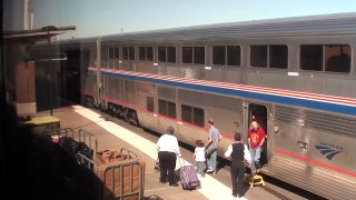 Amtrak Texas Eagle #21 departs Ft. Worth just after #22 arrives: 10-26-2010