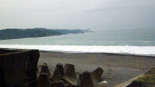 H24　9/29　台風17号のうねり波　和歌山県白浜　富田浜