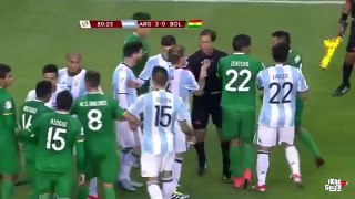 Pelea de Messi vs Campos - Argentina vs Bolivia  Copa America 2016 Centenario HD