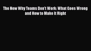 Download The New Why Teams Don't Work: What Goes Wrong and How to Make It Right PDF Online