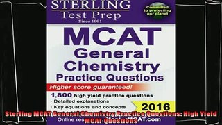 best book  Sterling MCAT General Chemistry Practice Questions High Yield MCAT Questions
