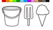 Learn colors for kids and color this ice cream coloring page