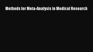 Read Methods for Meta-Analysis in Medical Research Ebook Free
