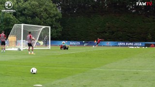 Gareth Bale AMAZING GOAL at Wales training session today 15.06.2016
